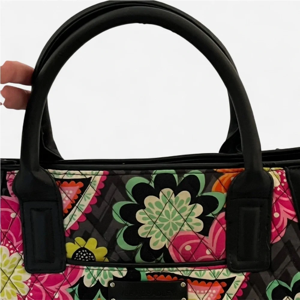 Vera Bradley Ziggy Zinnia *RETIRED* Trapeze Pink and Orange Floral Tote Bag